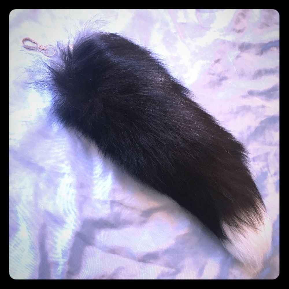 Huge XL Thick Real Fox Fur Tail Cosplay Purse Fob